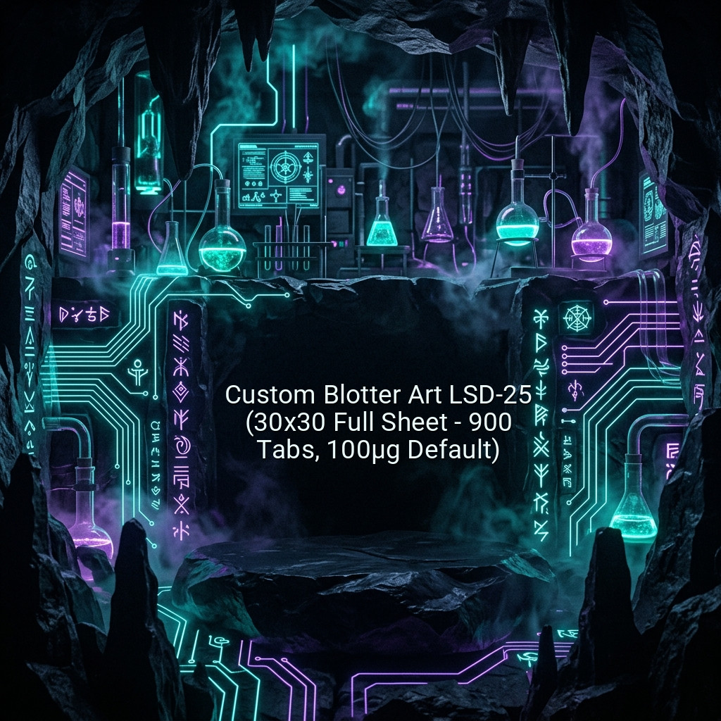 Custom Blotter Art LSD-25 (30x30 Full Sheet - 900 Tabs, 100µg Default)